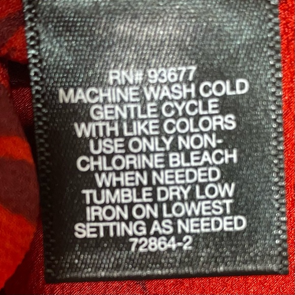 Liz Claiborne Career Red Floral Front Tie Blouse Size Small - Picture 7 of 10